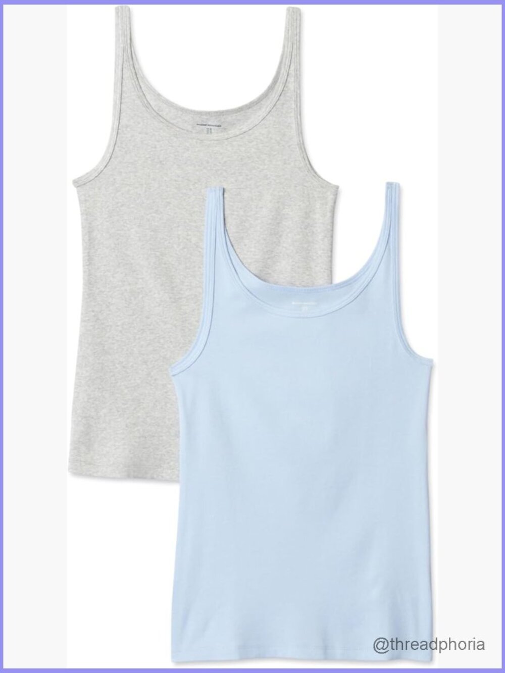 Slim-Fit Thin Strap Tank Top Pack of 2 - Lightweight Tanks
